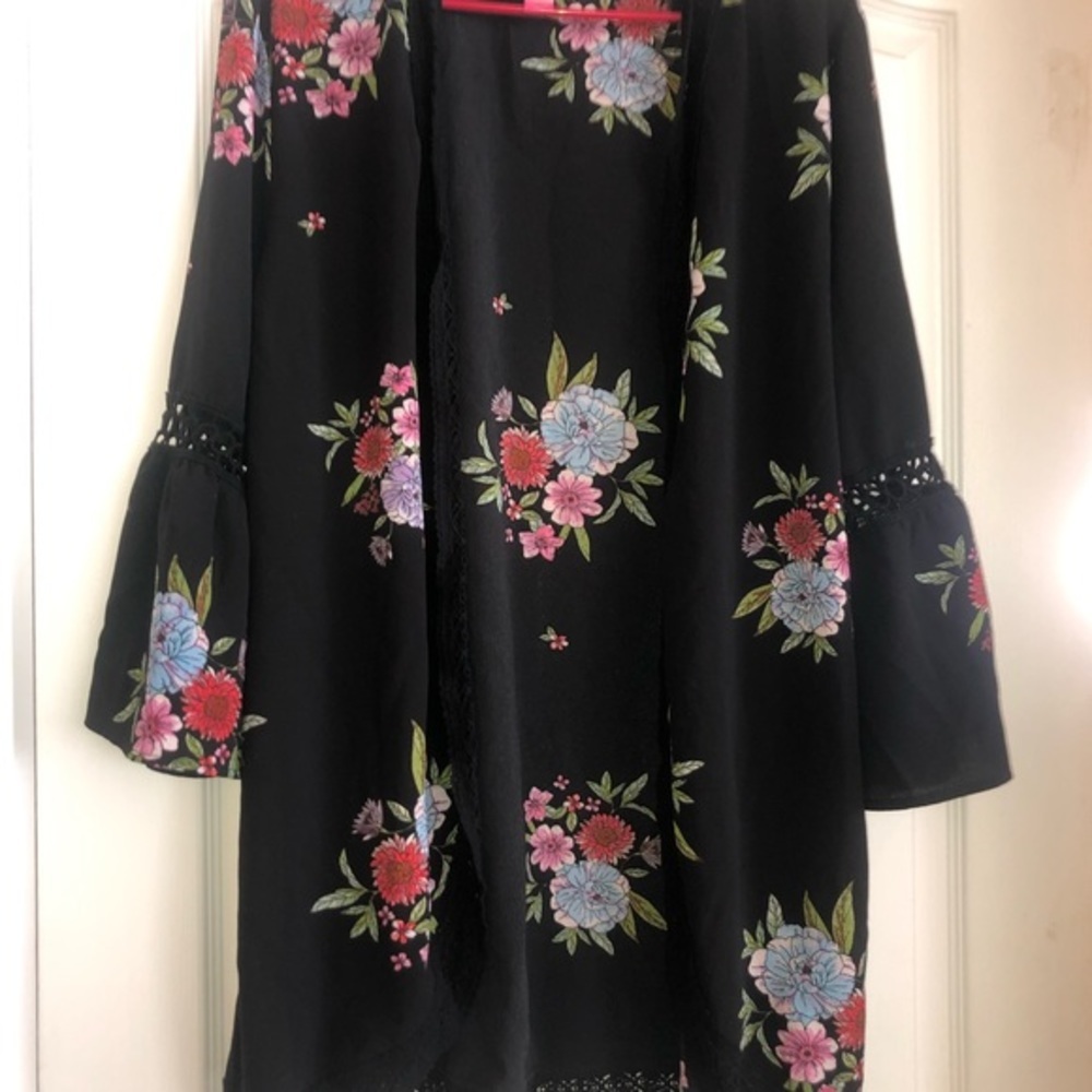 Black Flower Cardigan